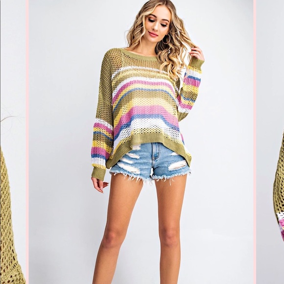 Open Knit Spring Time Sweater by 143 Story - Picture 4 of 6